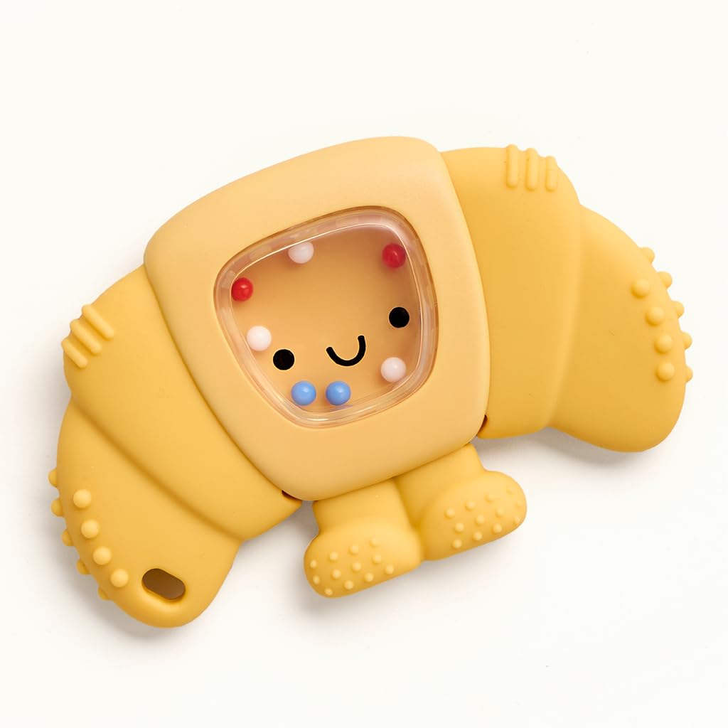 Version 1.0.0 Silicone Rattle & Teether (Croissant) - Image 1