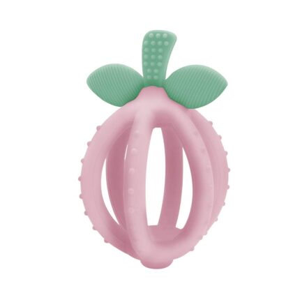 Teething Ball & Training Toothbrush - Silicone, BPA-Free r Lemon-Shaped Teething Toy Features Multiple Textures to Soothe Gums & an Easy-to-Hold Design (Pink Lemonade)