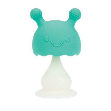 Super Soft Silicone Teether with Suction Base - Visually Stimulating and Easy to Grasp Toy for Baby Teething Relief - 3+ Months