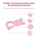 Bunny Teether Toy for Babies 3-12 Months, Soft Silicone Chew Toy for Sore Gums, Freezable & Dishwasher Safe, Easy Grip Teething Relief Gift for Baby Girls and Boys (Pink) - Image 2