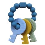 Teether Toys,Silicone Teething Toys for 3+ Months,Teething Keys Toy for Infants-Soft & Raised Texture to Soothe Gums,BPA Free (Deep Blue)