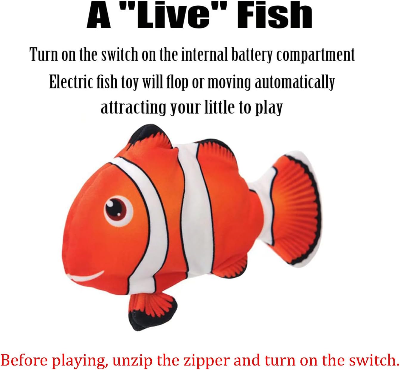 61mldxxn-NL._AC_SL1500_.jpg Electric Moving Fish Interactive Plush Toys - Image 1