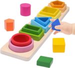 Toys for 1+ Year Old, Wooden Baby ing Shape Color Sorting Toys for Toddlers 1-3, Preschool Learning Activities Toddler Games, 1 2 3 Year Old Girls Boys Birthday Gifts