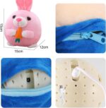 Active Moving Pet Plush Toy, Interactive Dog Toys Pet Bouncing Balls, USB Rechargeable Interactive Washable Cartoon Pig Plush Sound Electronic Dog Toy, Small Cute Squeaky Pig Dog Toy (Rabbit) - Image 2