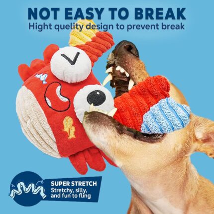 Interactive Dog Toys - Bouncing Crab with Music and Recording, Moving Ball for Small/Medium/Large Puppy to Keep Them Busy for Boredom, Smart Motion Activate Pet Toy, Rehargeable (Playful-looking)