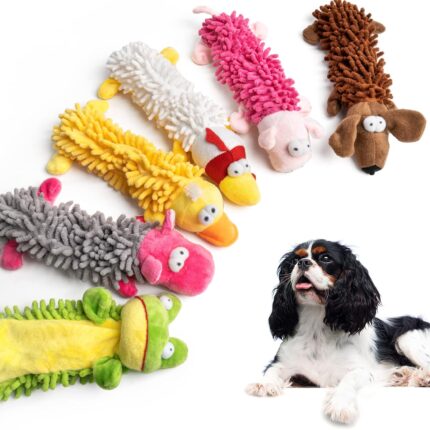 Pet Soft Dog Toys Squeaky - 6 Pack Cute Puppy Toys Plush Animals, No Stuffed Dog Chew Toy Interactive Pet for Small, Medium and Large Dogs