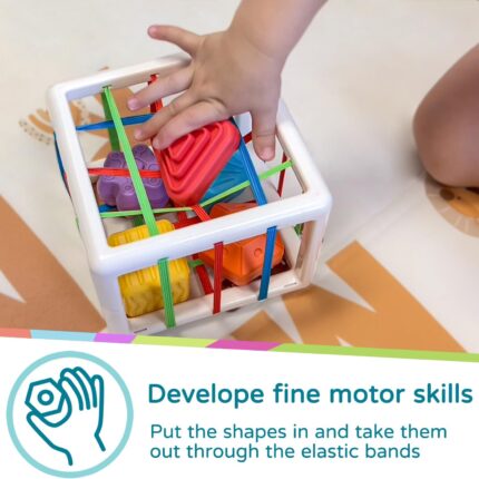 Toys for 1+ Years Old, Shape Sorter Baby Toys for Girls Boys Birthday, Colorful 1 2 3 Year Infant Toddler Toy, Learning & Fine Motor Skills 18+ Months (Cube)