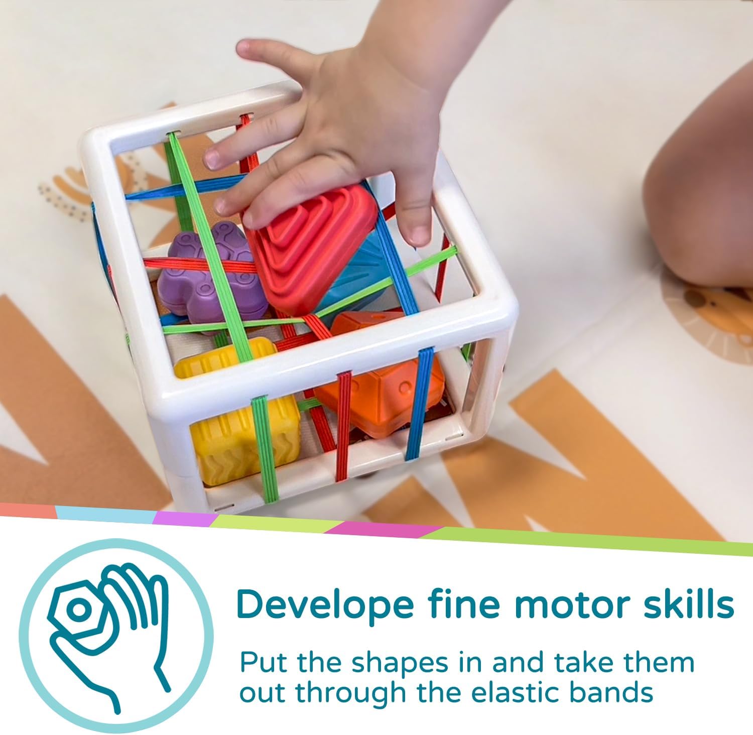 71WPi4LBsPL._AC_SL1500_.jpg Toys for 1+ Years Old, Shape Sorter Baby Toys for Girls Boys Birthday, Colorful 1 2 3 Year Infant Toddler Toy, Learning & Fine Motor Skills 18+ Months (Cube) - Image 1