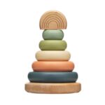 Wooden ing Rainbow Toy, Baby & Toddler Ages 12+ Months  Toy, Interactive able Rings Learning Toy, Baby Girl or Boy Nursery Accessory