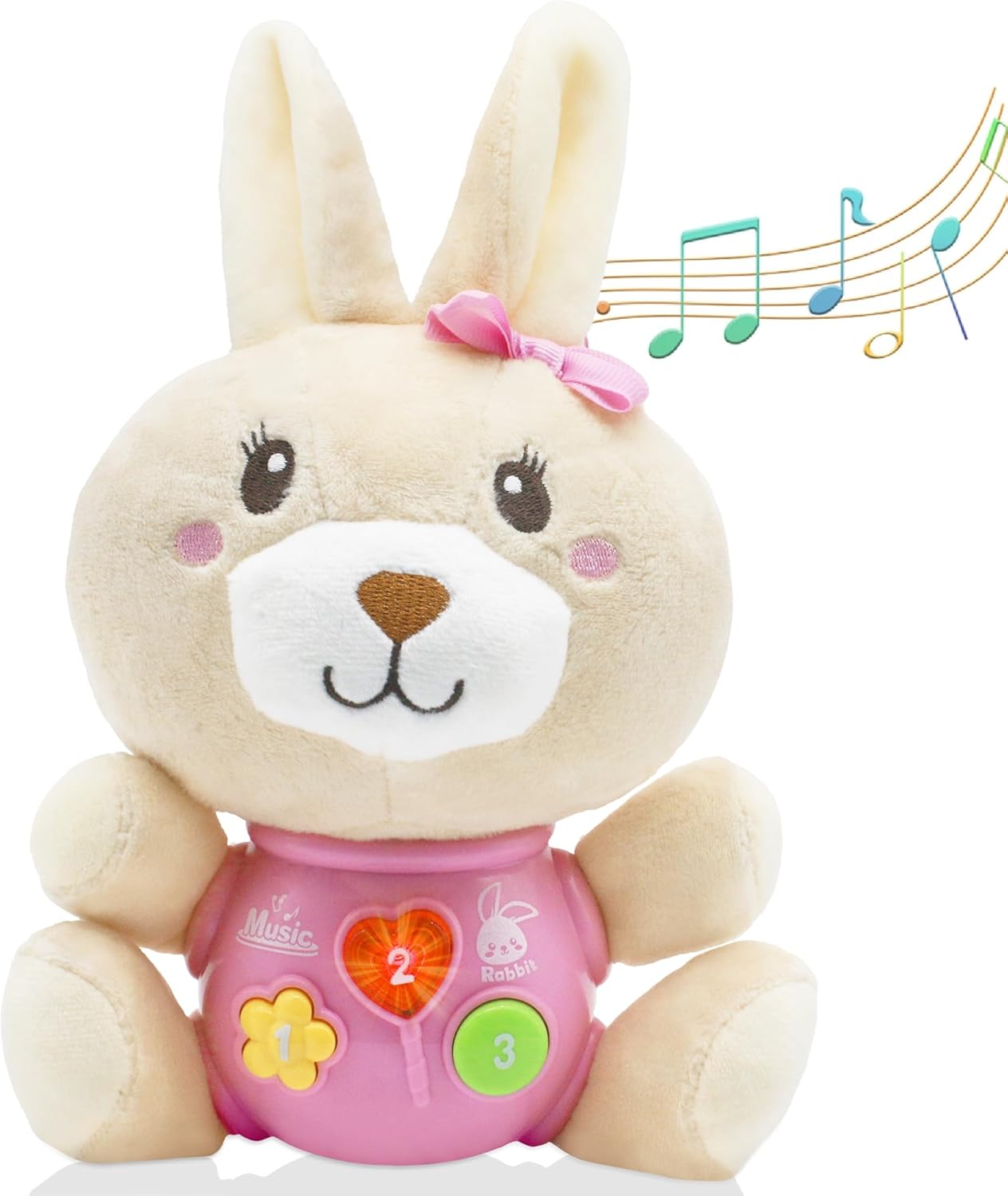 71i87fM6WOL._AC_SL1500_.jpg Baby Bunny Toys for 0-12 Months - Baby Easter Basket Stuffers & Gift - Infant Musical Plush Stuffed Animal - Newborn Tummy Time Toy for 0 1 3 6 9 12 18 Months Girls - Image 1