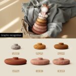 7 Pcs ing & Nesting Baby Toys, Squeeze Teething Toys and Building Circle with Pink Horse Figure, Newborn Essentials for 6 12 18 Months Toddler Girls - Image 2