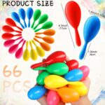 66 Packs Neon Maracas Mini Mexican Maracas Party Favors Plastic Maracas Shakers Noisemaker Toys for  Fiesta Birthday Musical Instrument Party Decorations Supplies, 6 Colors - Image 2