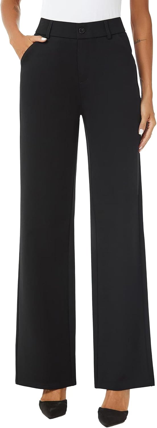 61P2HFoBVeL._AC_SL1500_.jpg Womens High Waist Wide Straight Leg Trousers Casual Slacks Dress Pants with Pockets - Image 1